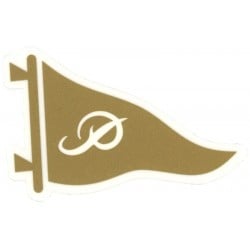Primitive gold flag sticker