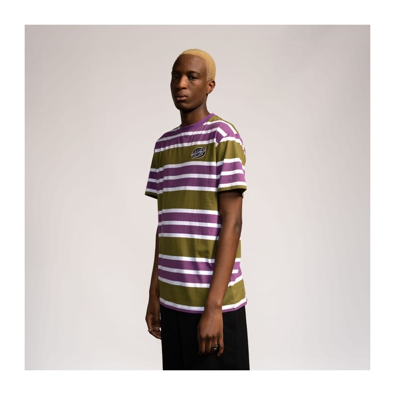 Santa Cruz Mono Lined Oval Dot Stripe T-Shirt
