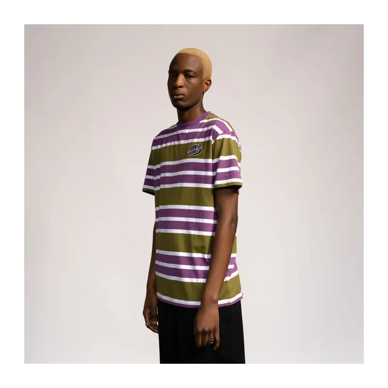 Santa Cruz Mono Lined Oval Dot Stripe T-Shirt