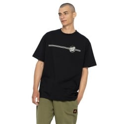 Santa Cruz Mono Lined Oval Dot Stripe T-Shirt Black