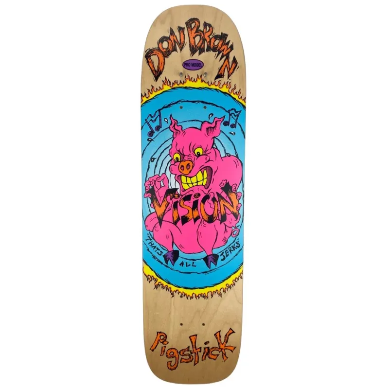 Vision Don Brown Pig Stick 7.25" Old School Skateboard Deck