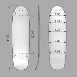 Pantheon Low Tide Bamboo Cruiser 34" Cruiser Longboard Deck