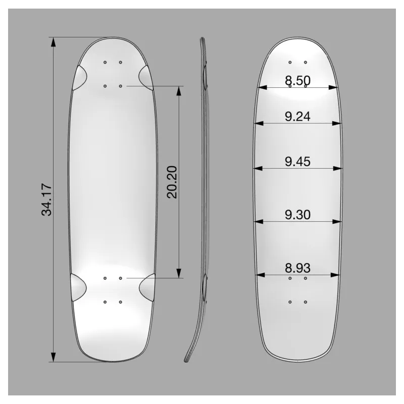 Pantheon Low Tide Bamboo Cruiser 34" Cruiser Longboard Deck