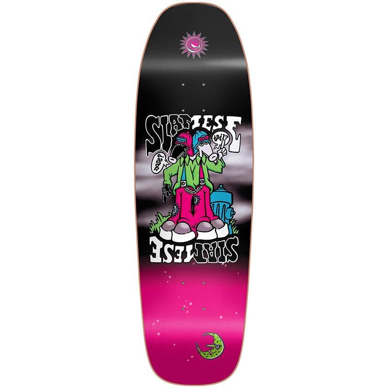 Buy New Deal Siamese Double Kick Neon Heat Transfer Neon 9.625" Skateboard Deck at the Sickboards Longboard Shop