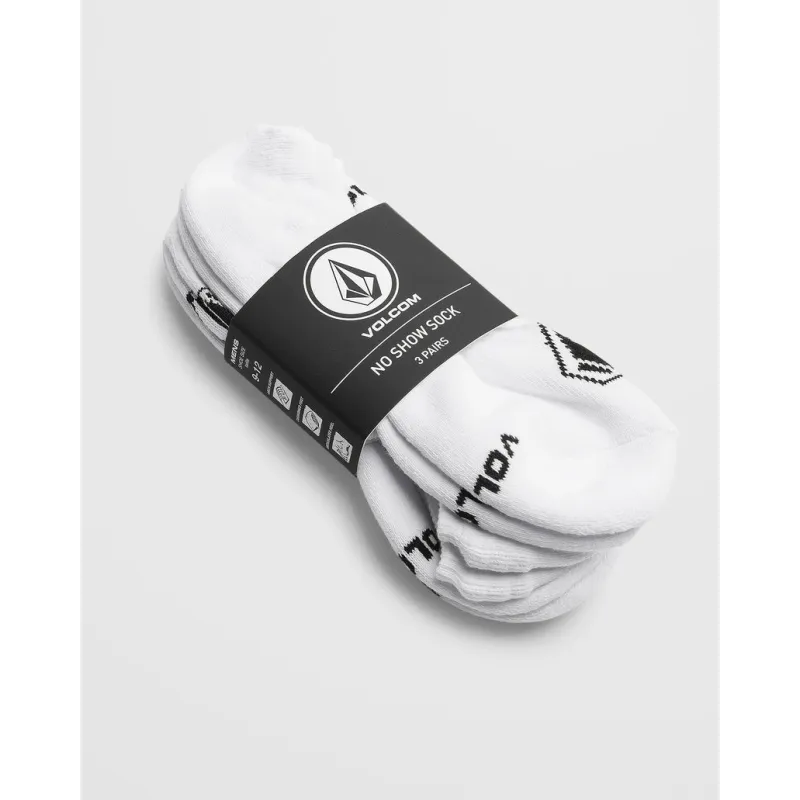 Volcom Stones No Show Socks 3 Pack White