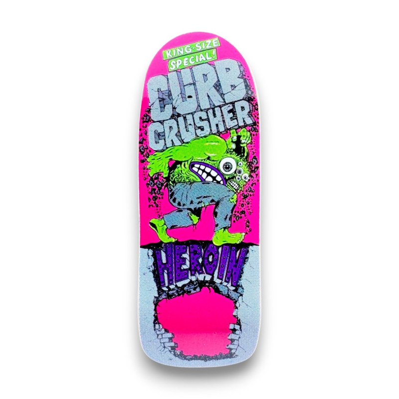 Custom Pro X Heroin Skateboards Curb Crusher Fingerboard Deck