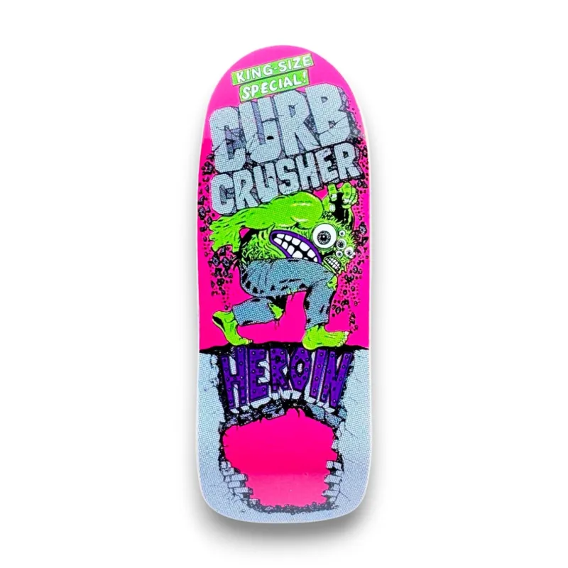 Custom Pro X Heroin Skateboards Curb Crusher Fingerboard Deck