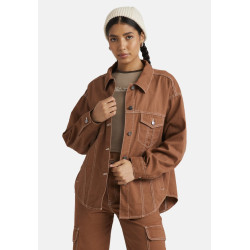 RVCA Indie Twill Jacket Women Brown