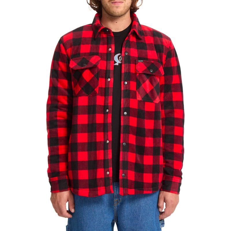 Volcom Bowered Fleece Longsleeve Lifeguard Red