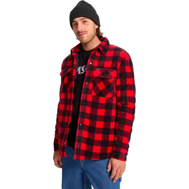 Volcom Bowered Fleece Longsleeve Lifeguard Red