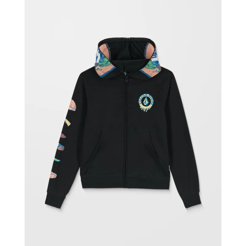 Volcom Burgstone Full Kids Zip-Hoodie Black