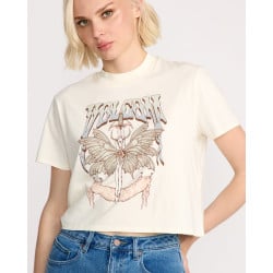 Volcom Dial Crewop T-Shirt Women Bone