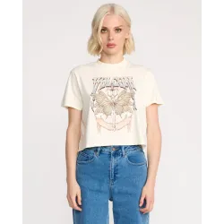 Volcom Dial Crewop T-Shirt Women Bone