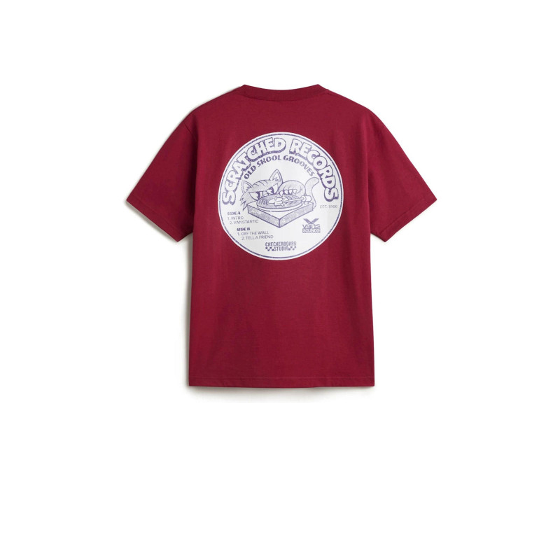 Vans Scratched Records T-Shirt Bordeaux