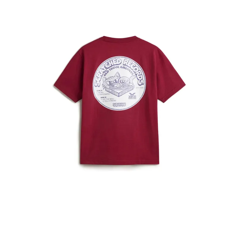 Vans Scratched Records T-Shirt Bordeaux