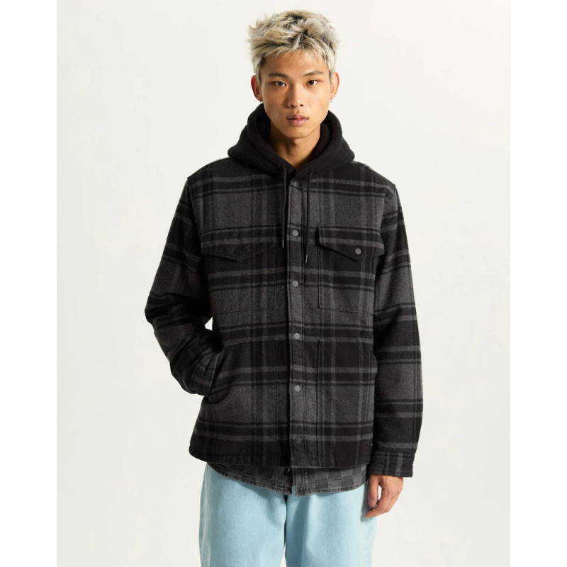 Vans Piedmont Hooded Plaid Shirt Black/Asphalt