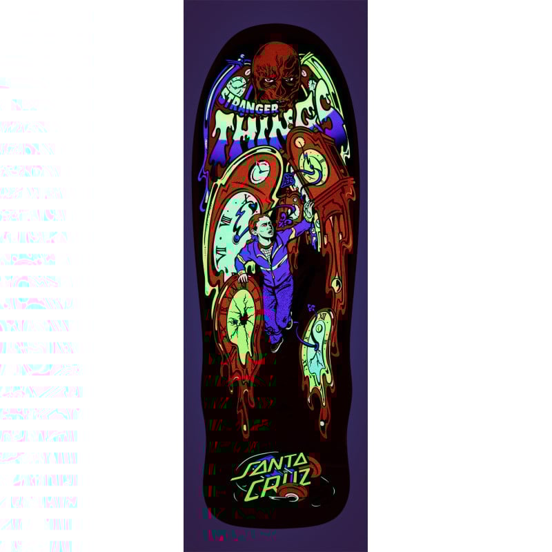 Santa Cruz Stranger Things Grabke Max Melting Clock 9.7" Old School Skateboard Deck