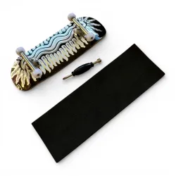 Custom Pro X Papa Power Silver Snake 34mm Boxy Fingerboard Complete