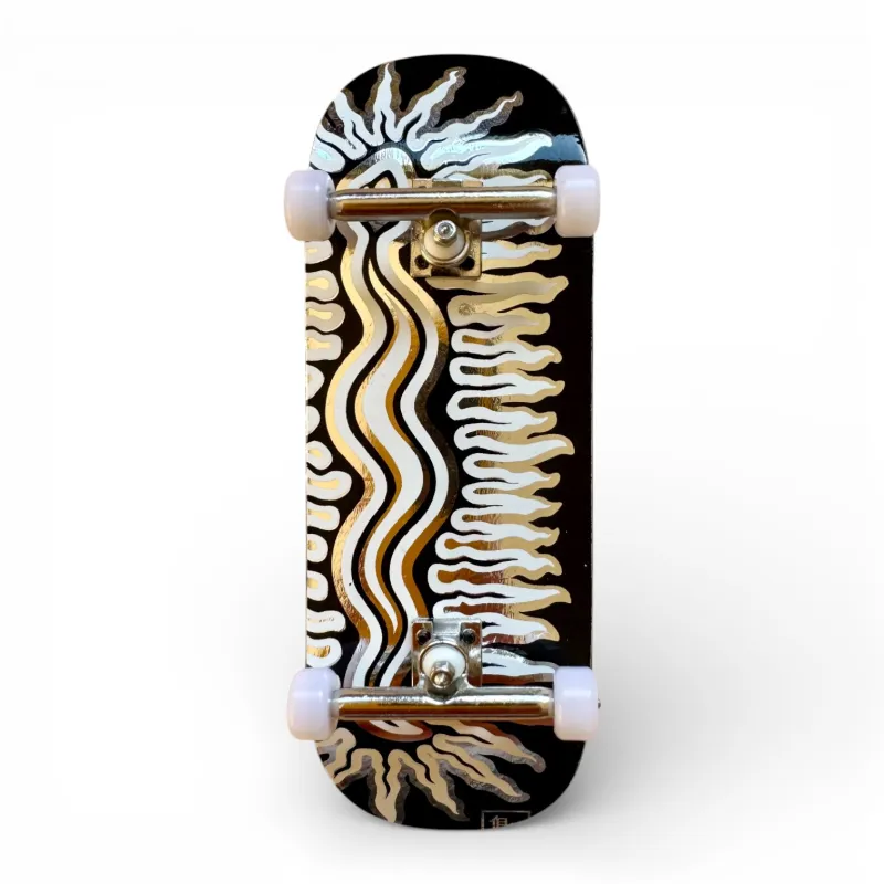 Custom Pro X Papa Power Silver Snake 34mm Boxy Fingerboard Complete