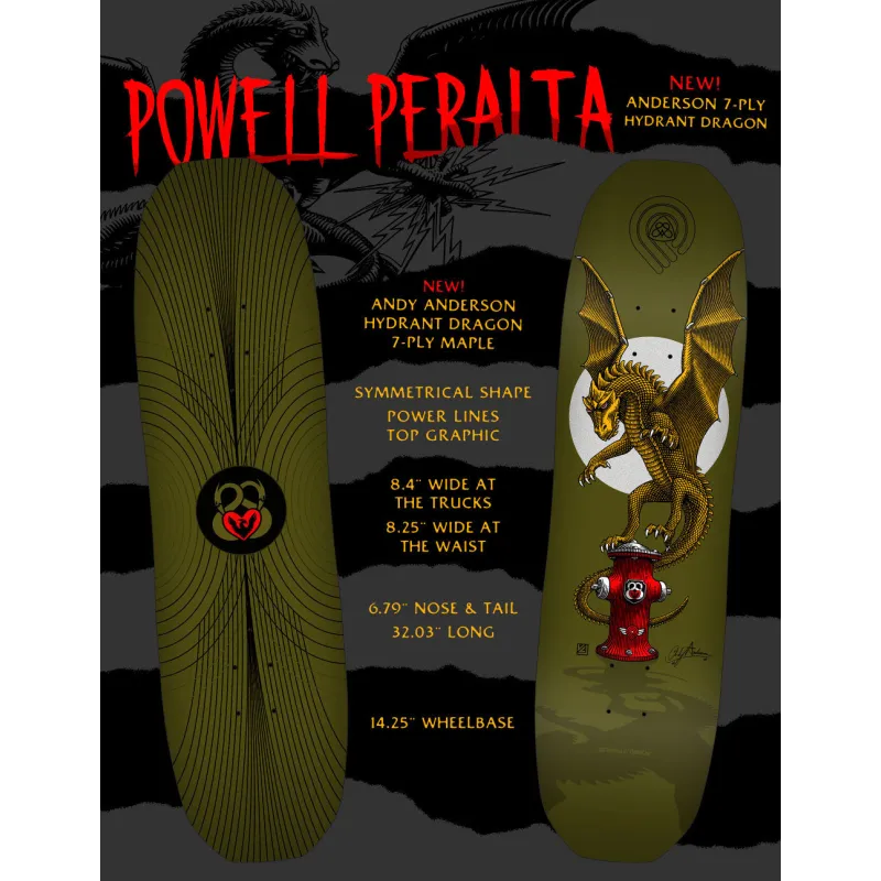 Powell-Peralta Pro Andy Anderson Hydrant 7-Ply Maple Shape 311 8.4" Skateboard Deck