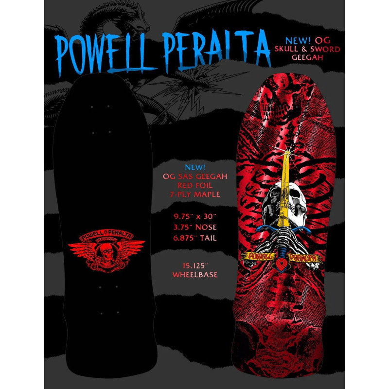 Powell-Peralta OG Geegah Skull & Sword Red Foil 9.75