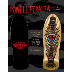 Powell-Peralta Steve Saiz Totem Reissue Gold Foil 10.0" Old School Skateboard Deck