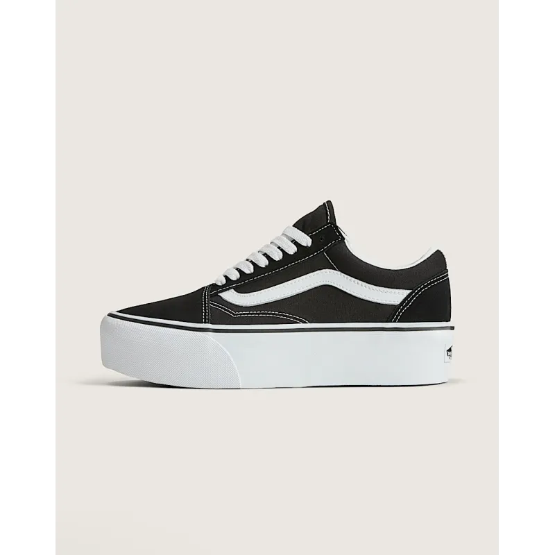 Vans Old Skool Platform Shoes Black/White - 3.5