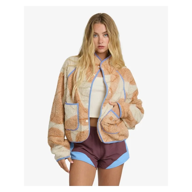 Billabong Dawney Snap Up Fleece Women Jacket White Cap