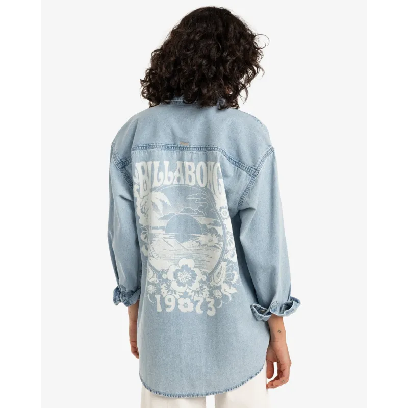 Billabong Down The Coast Women Shirt Washed Blue