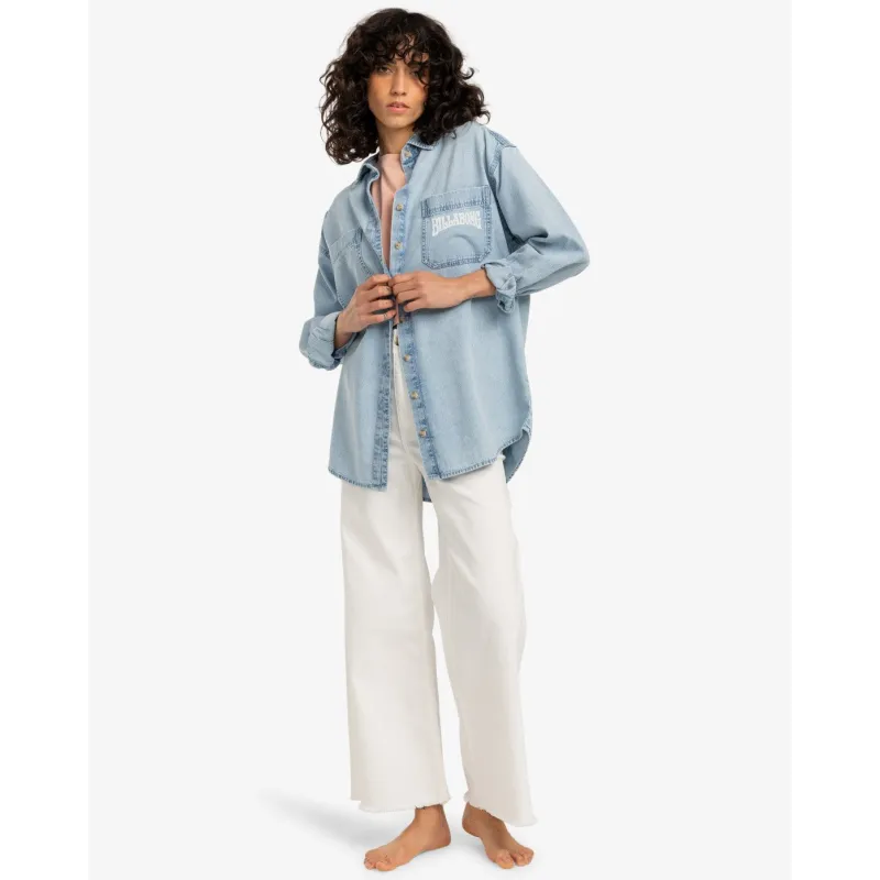 Billabong Down The Coast Women Shirt Washed Blue