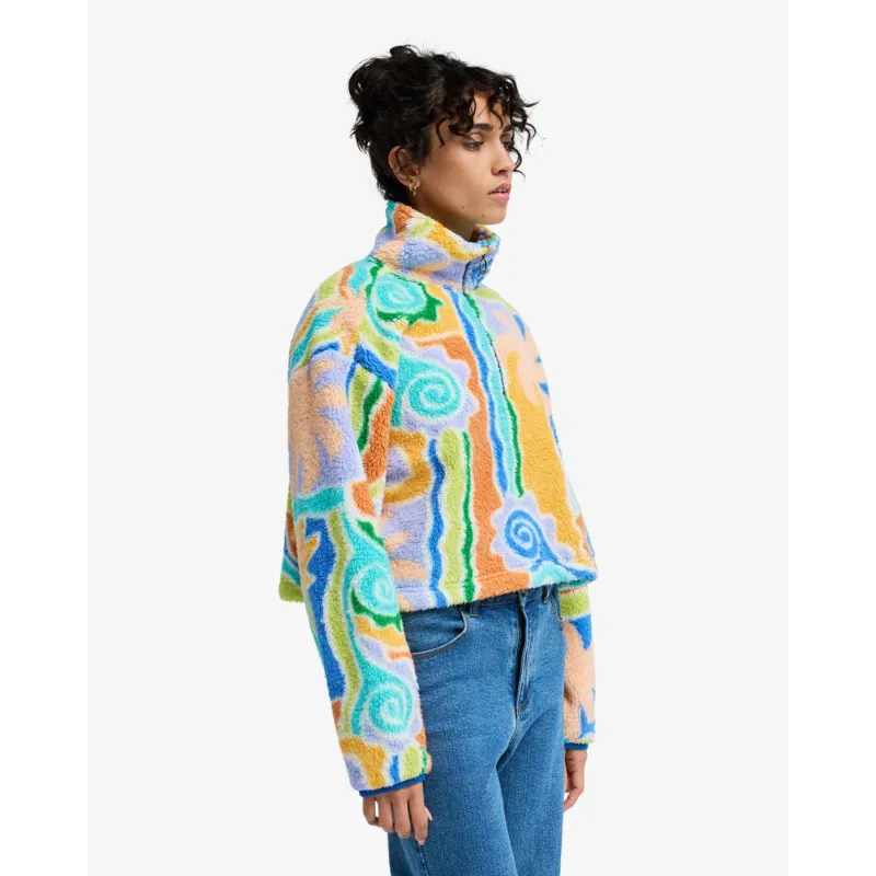 Billabong Holiday Cropped Fleece Women Jacket Multi