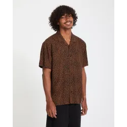 Volcom Utopias Print Shirt Brown Horn