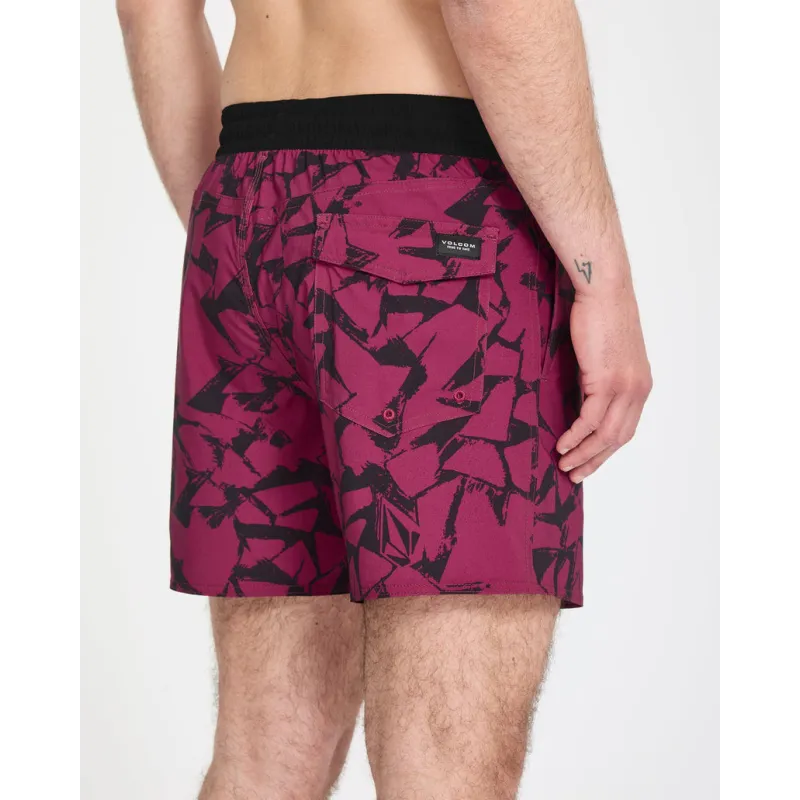 Volcom Lido Print Trunk 16 Sangria