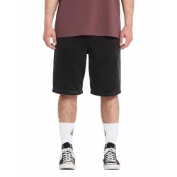 Volcom Freazy Elasticated Waist 22 Denim Shorts Blackity Black