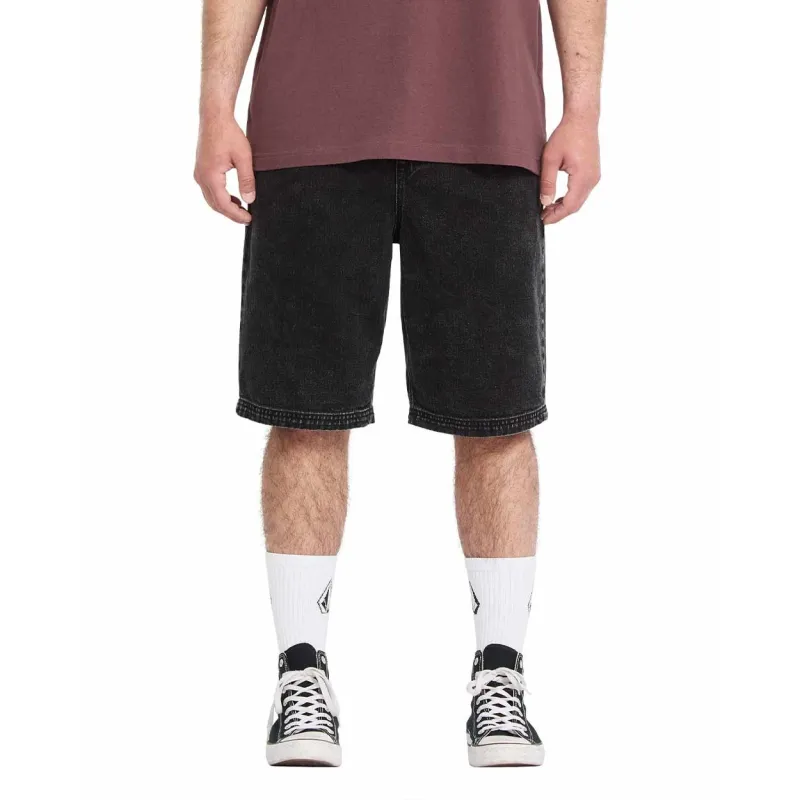 Volcom Freazy Elasticated Waist 22 Denim Shorts Blackity Black