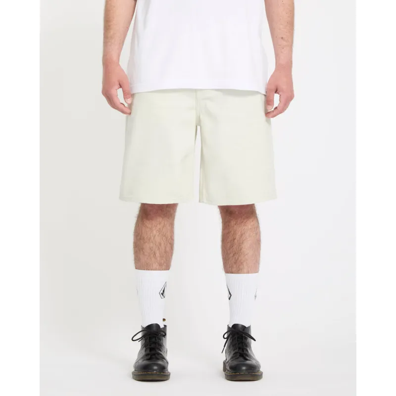 Volcom Billow 22 Denim Shorts Dirty White