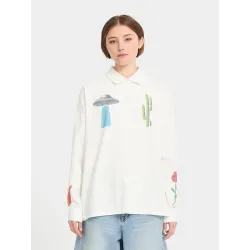 Volcom Fa Mickey Mason Women Shirt Off White