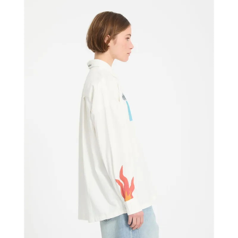Volcom Fa Mickey Mason Women Shirt Off White