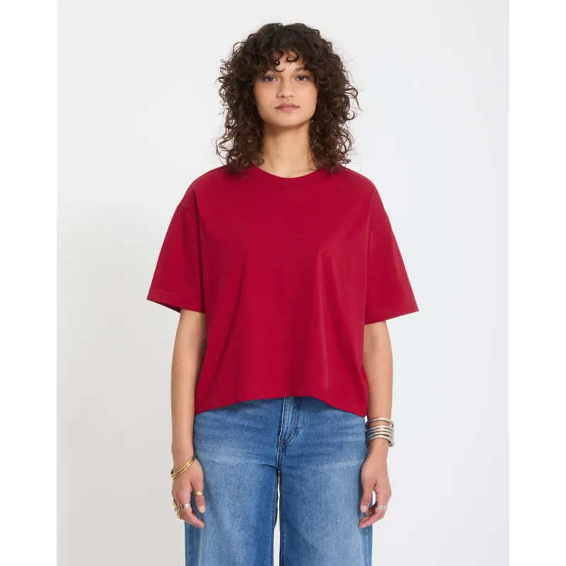 Volcom Stone Blanks Up Women T-Shirt Deep Red