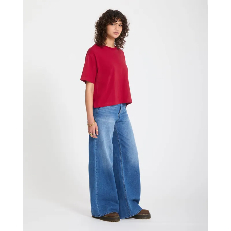 Volcom Stone Blanks Up Women T-Shirt Deep Red
