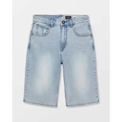 Volcom Billow Denim Kids Shorts Desert Dirt Indigo