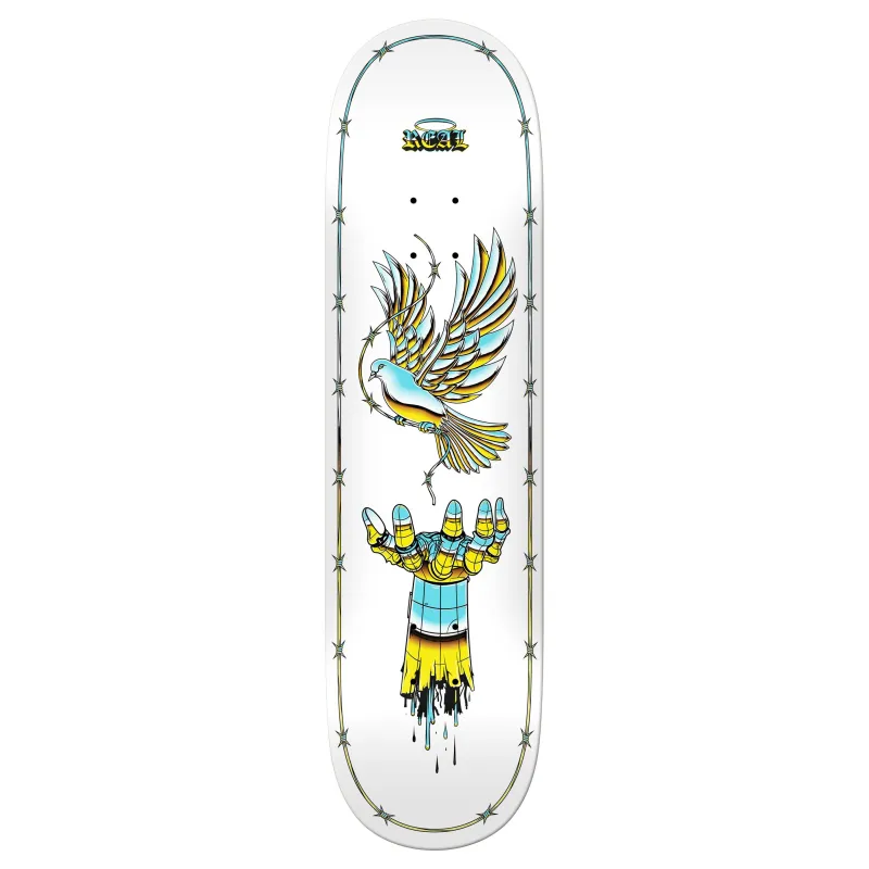 Real Synthetic Peace White 8.25" Skateboard Deck