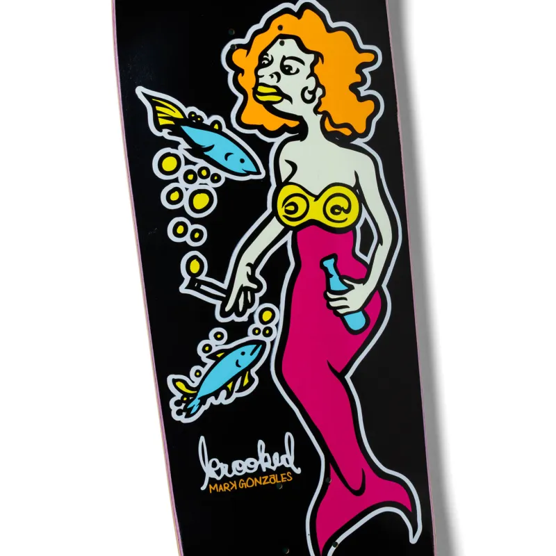 Krooked Mermaid Hand Screened 9.25" Skateboard Deck