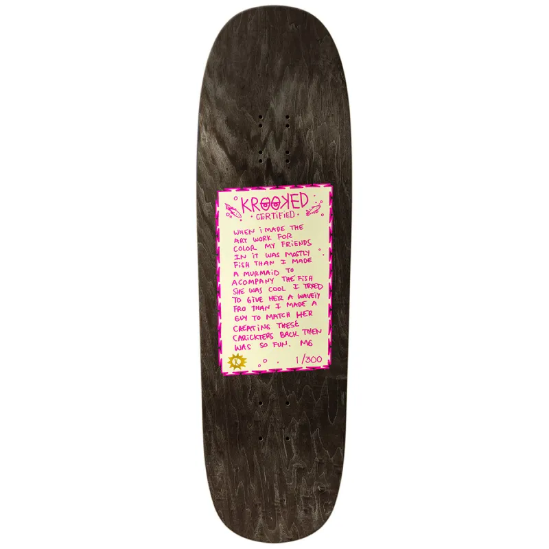 Krooked Mermaid Hand Screened 9.25" Skateboard Deck