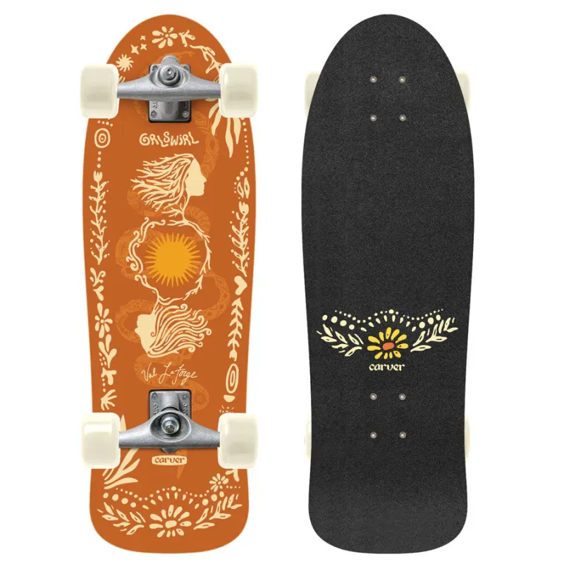 Carver Cx Grlswirl Sunflower 31" Surf Skate Complete