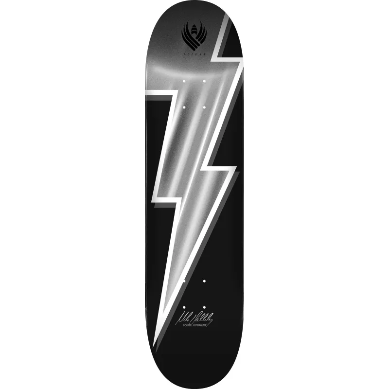 Powell-Peralta Mike Vallely Lightning Bolt Flight Silver Foil 308 8.75" Skateboard Deck
