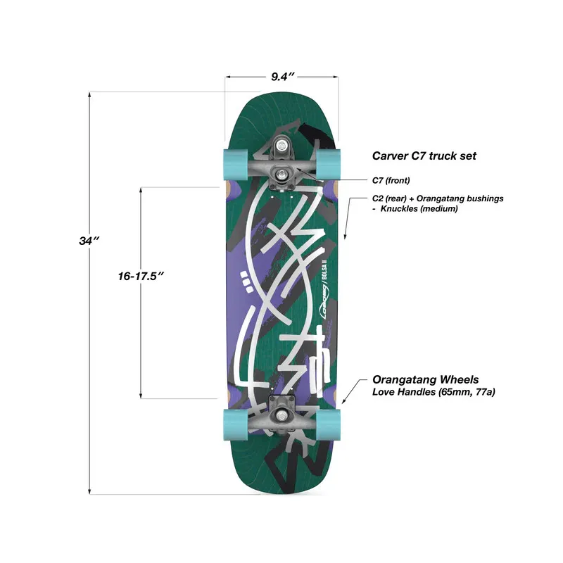 Loaded Bolsa II Carver C7 34" Surf Skate Complete kopen bij Sickboards de Longboard winkel