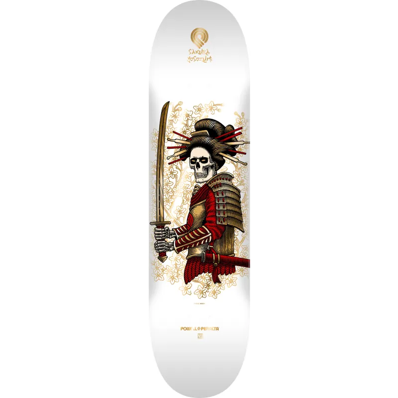Powell-Peralta Sakura Yosozumi Onna-Bugeisha White / Gold Foil 8.25" Skateboard Deck