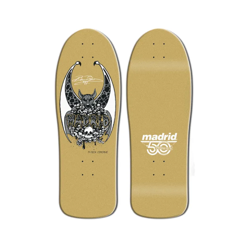 Madrid Beau Brown Limited Edition Gold 10.5" Old School Skateboard Deck