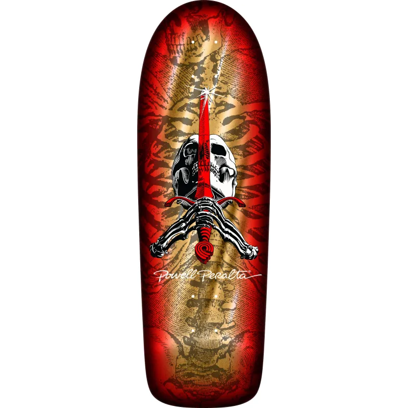 Powell-Peralta OG Skull & Sword Reissue Gold Foil 10.0" Old School Skateboard Deck